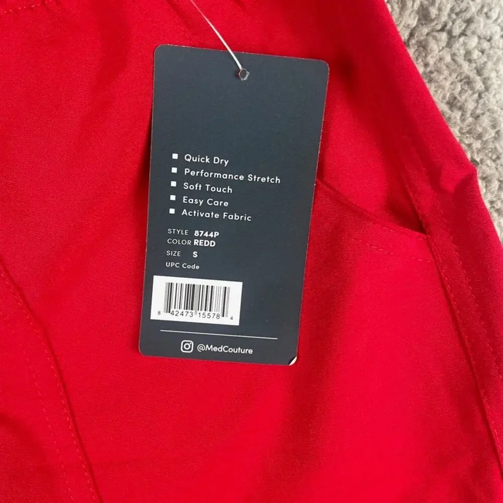 Med Couture Women's S Petite Red 'Energy Collection' Yoga 2 Cargo Pocket Pant - Picture 3 of 15